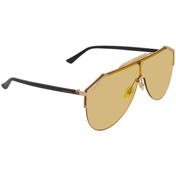 NEW Gucci Gold and Black Aviator Men's Sunglasses
